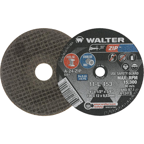 Zip Cut-Off Wheel, 4" x 1/2", 3/8" Arbor, Type 1 Helyx Safety & Industrial Supplies
