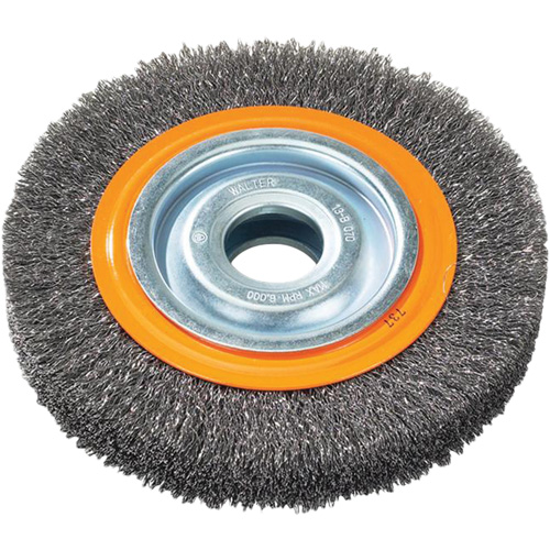 Brosse rotative, 7" dia., Fils 0,118", Arbre 1-1/4" Helyx Safety & Industrial Supplies