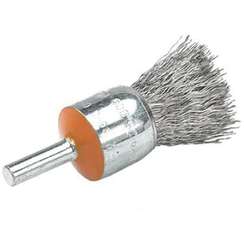Brosses mont&eacute;es &agrave; fils cr&ecirc;p&eacute;s, 1/2", Fils 0,01", Tige 1/4" Helyx Safety & Industrial Supplies