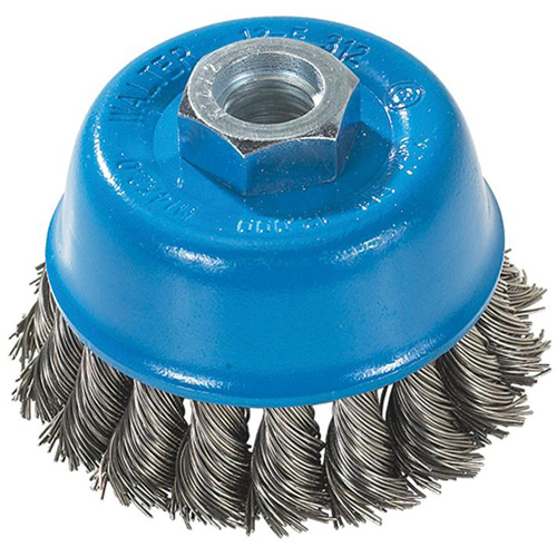 Brosse &agrave; fils nou&eacute;s torsad&eacute;s, 3" dia. x M14 arbre Helyx Safety & Industrial Supplies