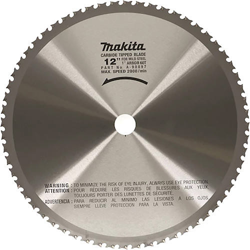 Cut Off Saw Blade for Portable Cut Off Saws, 12", 60 Teeth, Metal Use Helyx Safety & Industrial Supplies