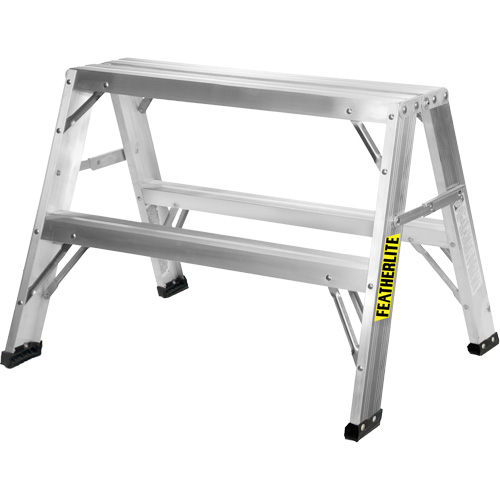 Industrial-Duty Sawhorse, 2' H x 31.9375" W x 23.50" D, 300 lbs. Capacity, Aluminum Helyx Safety & Industrial Supplies