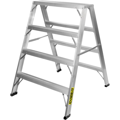 Industrial-Duty Sawhorse, 4' H x 34.6875" W x 39.50" D, 300 lbs. Capacity, Aluminum Helyx Safety & Industrial Supplies