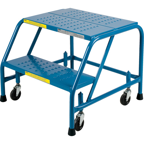 Escabeau roulant, 2 marches, Largeur de la marche 18", Hauteur de la plateforme 19", Acier Helyx Safety & Industrial Supplies