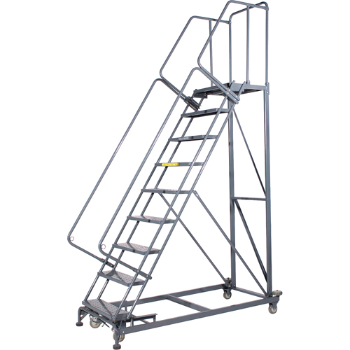 Monster Rolling Ladders, 10 Steps, 24" Step Width, 100" Platform Height, Steel Helyx Safety & Industrial Supplies