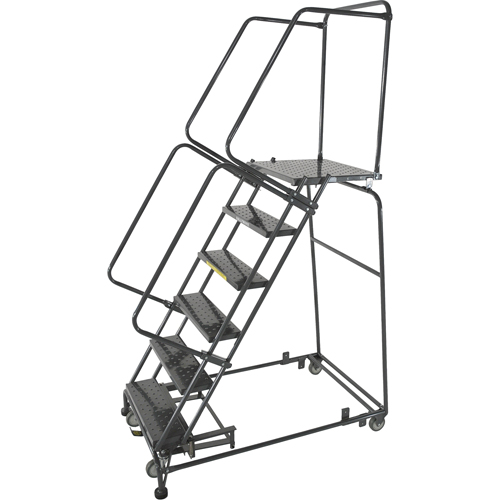 &eacute;chelles roulantes avec pied verrouillable activ&eacute; par le poids, 9 marches, Largeur de la marche 24", Hauteur de la plateforme 90", Acier Helyx Safety & Industrial Supplies