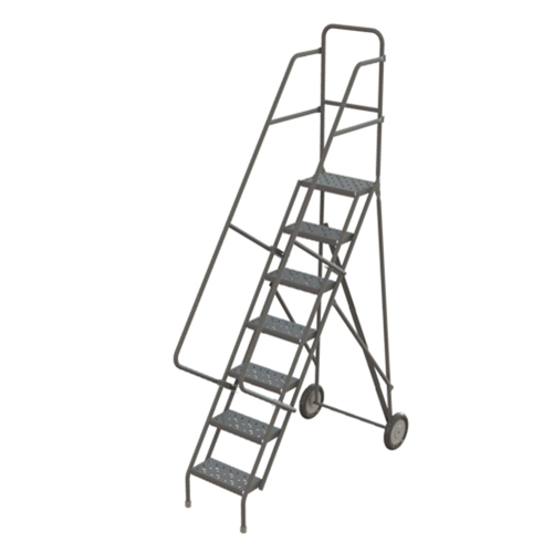 Rolling Ladder, 7 Steps, Serrated, 70" High Helyx Safety & Industrial Supplies