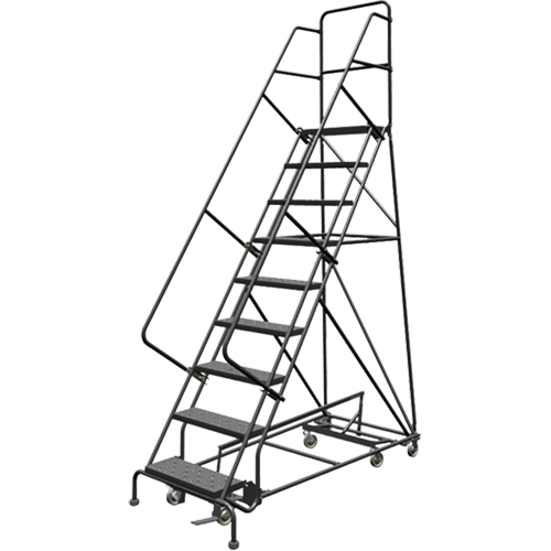 All Directional Rolling Ladder, 9 Steps, 24" Step Width, 90" Platform Height, Steel Helyx Safety & Industrial Supplies