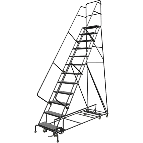 All Directional Rolling Ladder, 12 Steps, 24" Step Width, 120" Platform Height, Steel Helyx Safety & Industrial Supplies