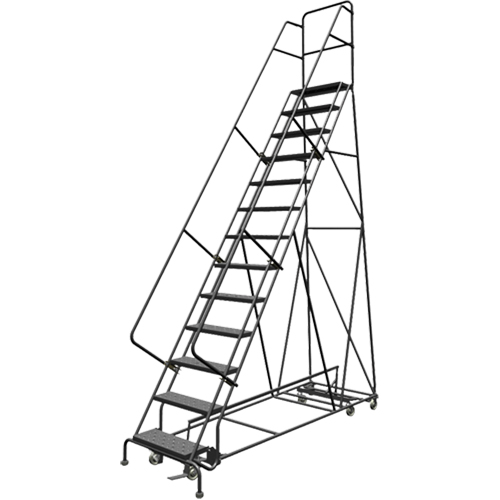 All Directional Rolling Ladder, 13 Steps, 24" Step Width, 130" Platform Height, Steel Helyx Safety & Industrial Supplies