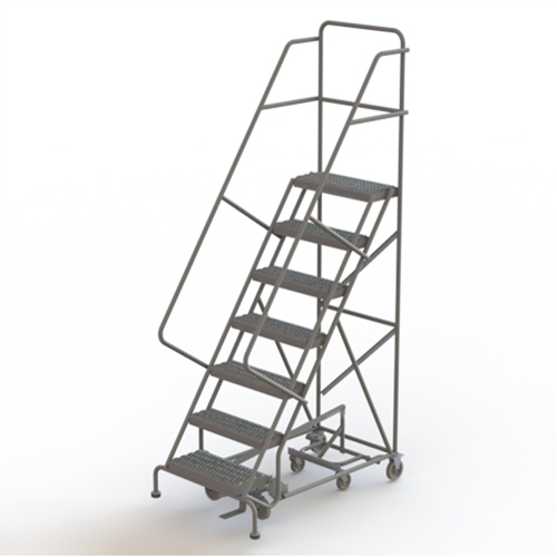 All Directional Rolling Ladder, 7 Steps, 24" Step Width, 70" Platform Height, Steel Helyx Safety & Industrial Supplies