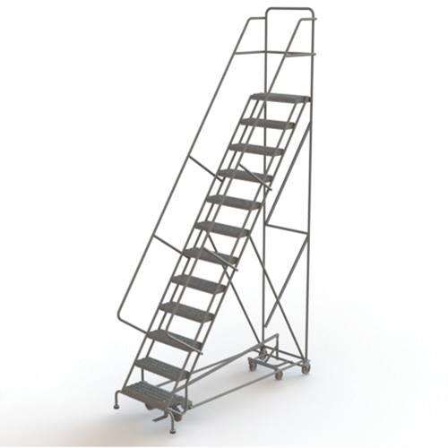 All Directional Rolling Ladder, 12 Steps, 24" Step Width, 120" Platform Height, Steel Helyx Safety & Industrial Supplies