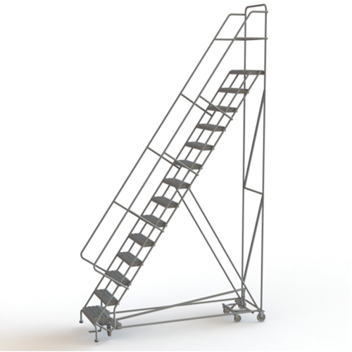 &eacute;chelles roulantes multidirectionnelles, 14 marches, Largeur de la marche 24", Hauteur de la plateforme 140", Acier Helyx Safety & Industrial Supplies