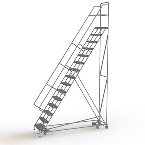 All Directional Rolling Ladder, 15 Steps, 24" Step Width, 150" Platform Height, Steel Helyx Safety & Industrial Supplies