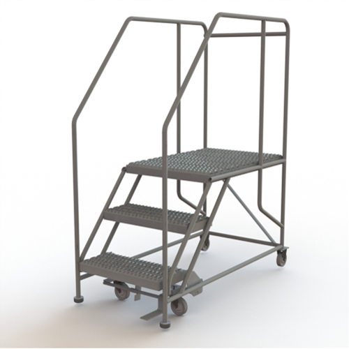 Plateforme de travail mobile, Acier, 3 Marches, 30" ha, 35" p, 24" Marche, Stri&eacute; Helyx Safety & Industrial Supplies