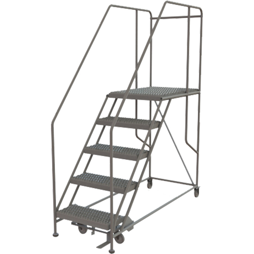 Plateforme de travail mobile, Acier, 5 Marches, 50" ha, 35" p, 24" Marche, Stri&eacute; Helyx Safety & Industrial Supplies