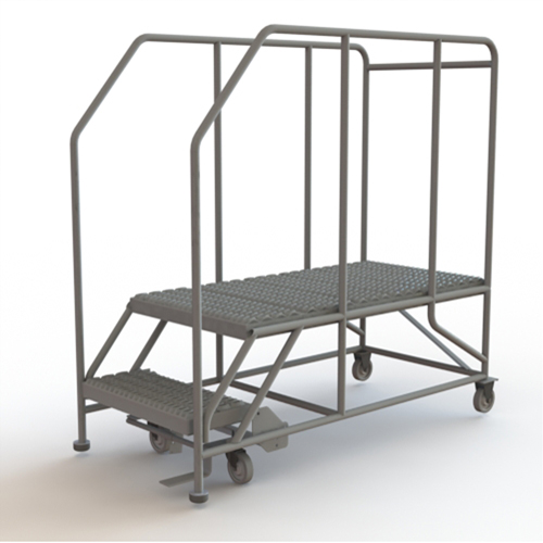 Plateforme de travail mobile, Acier, 2 Marches, 20" ha, 47" p, 24" Marche, Stri&eacute; Helyx Safety & Industrial Supplies