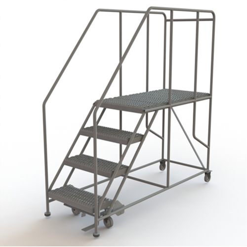 Plateforme de travail mobile, Acier, 4 Marches, 40" ha, 47" p, 24" Marche, Stri&eacute; Helyx Safety & Industrial Supplies