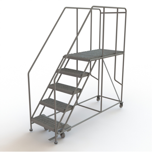 Plateforme de travail mobile, Acier, 5 Marches, 50" ha, 47" p, 24" Marche, Stri&eacute; Helyx Safety & Industrial Supplies