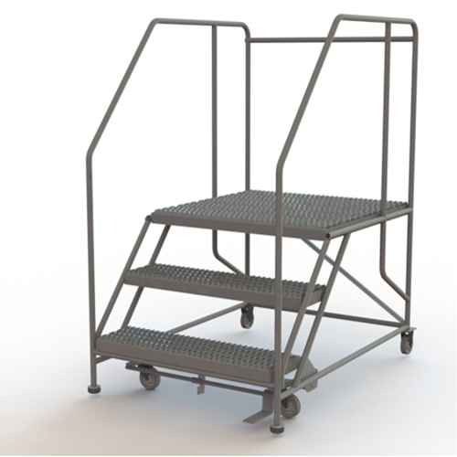 Plateforme de travail mobile, Acier, 3 Marches, 30" ha, 36" p, 36" Marche, Stri&eacute; Helyx Safety & Industrial Supplies