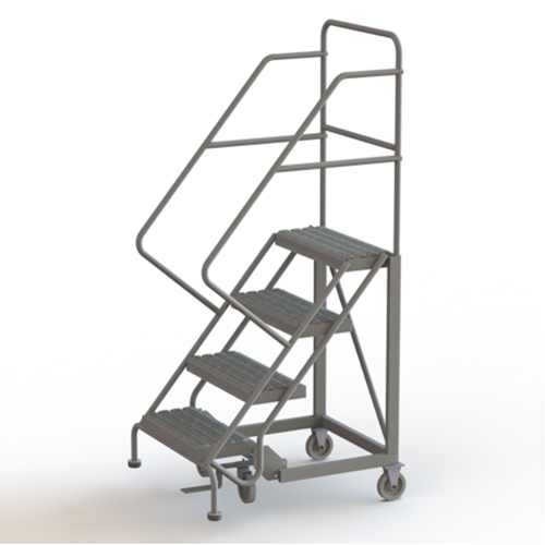 Safety Slope Rolling Ladder, 4 Steps, Serrated, 50° Incline, 40" High Helyx Safety & Industrial Supplies