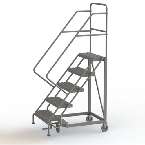 Safety Slope Rolling Ladder, 5 Steps, Serrated, 50° Incline, 50" High Helyx Safety & Industrial Supplies