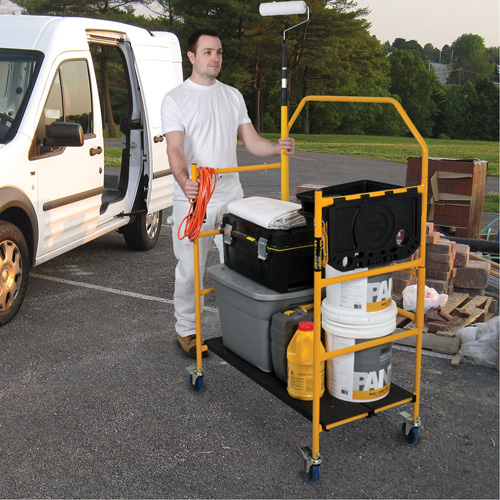 Jobsite Series 4' Safety Rail & Tool Shelf Scaffold Kit, Steel Frame, 49-1/2" D x 57-3/4" H Helyx Safety & Industrial Supplies