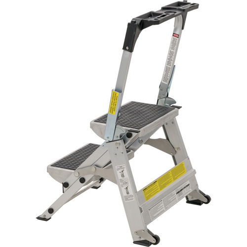 Tilt & Roll Step Stool Ladder, 2 Steps, 23" x 21" x 34.50" High Helyx Safety & Industrial Supplies