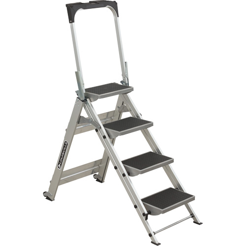 Tilt & Roll Step Stool Ladder, 4 Steps, 44.25" x 22.13" x 59" High Helyx Safety & Industrial Supplies