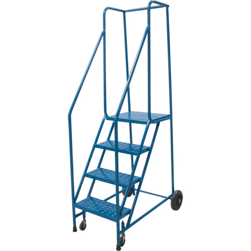 Escabeau roulant, 4 marches, Largeur de la marche 18", Hauteur de la plateforme 37", Acier Helyx Safety & Industrial Supplies