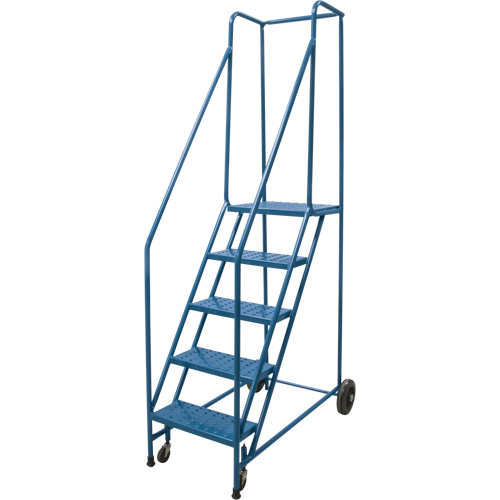 Escabeau roulant, 5 marches, Largeur de la marche 18", Hauteur de la plateforme 46", Acier Helyx Safety & Industrial Supplies