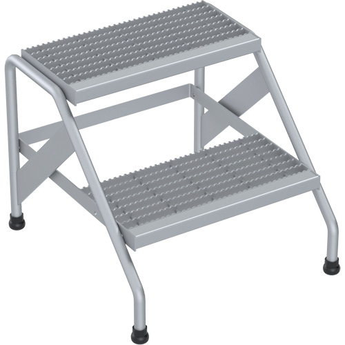 Aluminum Step Stand, 2 Step(s), 22-13/16" W x 24-9/16" L x 20" H, 500 lbs. Capacity Helyx Safety & Industrial Supplies