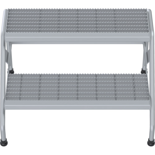 Aluminum Step Stand, 2 Step(s), 32-13/16" W x 24-9/16" L x 20" H, 500 lbs. Capacity Helyx Safety & Industrial Supplies