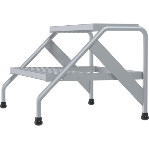 Aluminum Step Stand, 2 Step(s), 32-13/16" W x 24-9/16" L x 20" H, 500 lbs. Capacity Helyx Safety & Industrial Supplies