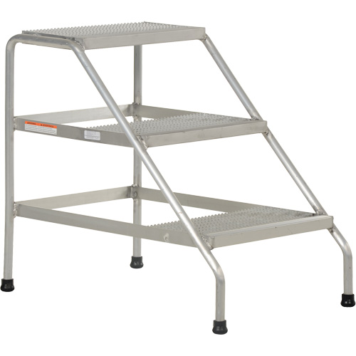 Aluminum Step Stand, 3 Step(s), 22-13/16" W x 34-9/16" L x 30" H, 500 lbs. Capacity Helyx Safety & Industrial Supplies