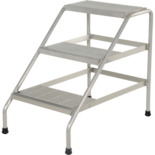 Aluminum Step Stand, 3 Step(s), 22-13/16" W x 34-9/16" L x 30" H, 500 lbs. Capacity Helyx Safety & Industrial Supplies