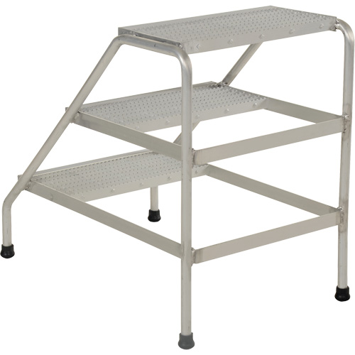 Aluminum Step Stand, 3 Step(s), 22-13/16" W x 34-9/16" L x 30" H, 500 lbs. Capacity Helyx Safety & Industrial Supplies