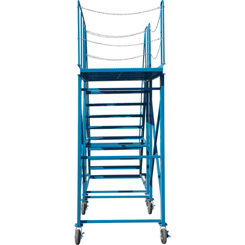 &eacute;chelle &agrave; neige, Acier, 10 Marches, 99" ha, 85-1/2" p, 48" Marche, Stri&eacute; Helyx Safety & Industrial Supplies