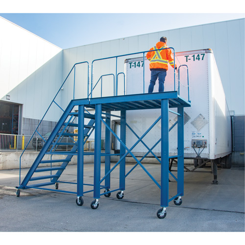 &eacute;chelle &agrave; neige, Acier, 10 Marches, 99" ha, 85-1/2" p, 48" Marche, Stri&eacute; Helyx Safety & Industrial Supplies