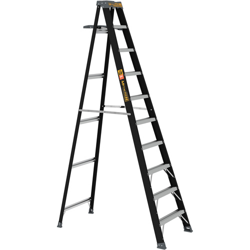 Step Ladder with Paint Tray, 10', Fibreglass, 250 lbs. Capacity, Type 1 Helyx Safety & Industrial Supplies