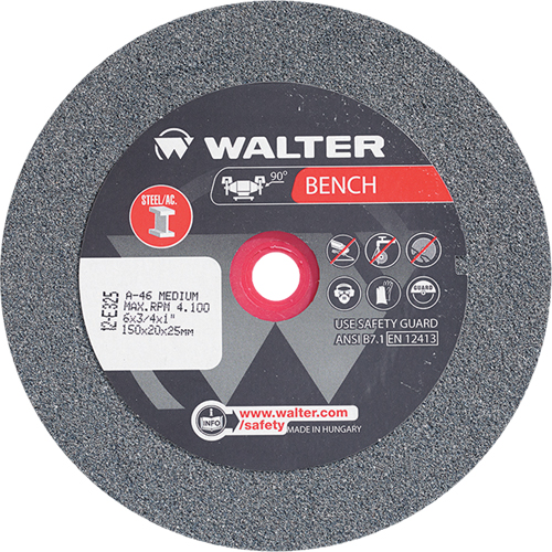 Bench Grinding Wheels, 6" x 3/4", 1" Arbor, 1 Helyx Safety & Industrial Supplies