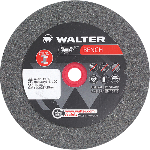 Bench Grinding Wheels, 6" x 1", 1" Arbor, 1 Helyx Safety & Industrial Supplies