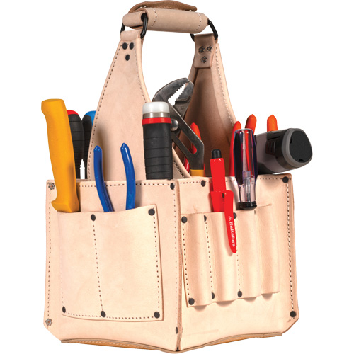 Electrical & Maintenance Tool Pouches, Leather, 17 Pockets, Beige Helyx Safety & Industrial Supplies