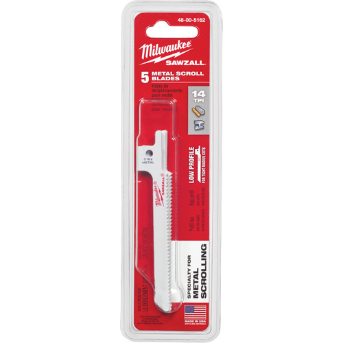 Sawzall&reg; Reciprocating Saw Blade, Bi-Metal, 14 TPI, 3-5/8" L x 5/16" W Helyx Safety & Industrial Supplies