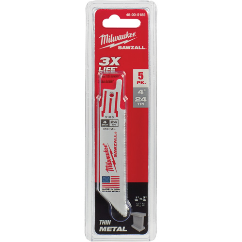 Lames de scie alternative Sawzall, Bim&eacute;tal, 24 Dents par pouce, 4" lo x 3/4" la Helyx Safety & Industrial Supplies