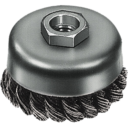 Knot Wire Cup Brush, 3" Dia. x 5/8"-11 Arbor Helyx Safety & Industrial Supplies
