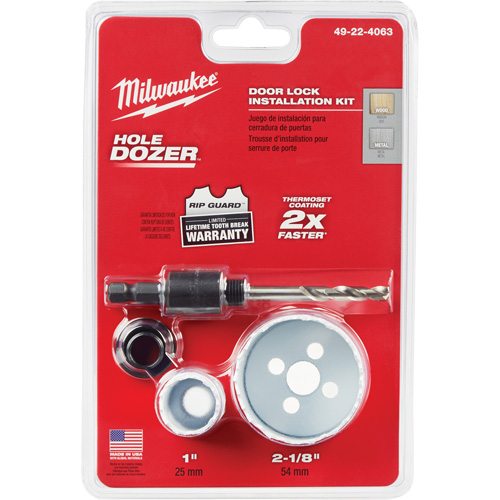Hole Dozer Door Lock Hole Saw Kit, 4 Pieces Helyx Safety & Industrial Supplies