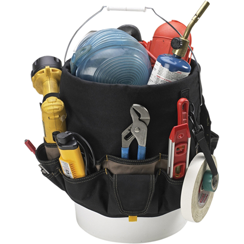 48-Pocket Bucket Buddy, 6" L x 11" W x 12" H, Polyester, Black Helyx Safety & Industrial Supplies