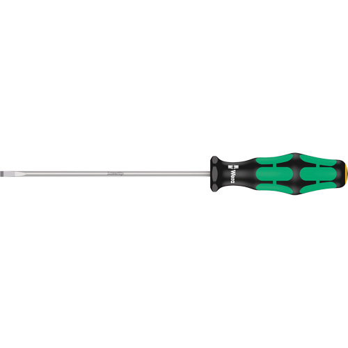 Slotted Screwdriver, 3.5 mm Tip, Round, 8-1/8" L, Plastic Handle Helyx Safety & Industrial Supplies