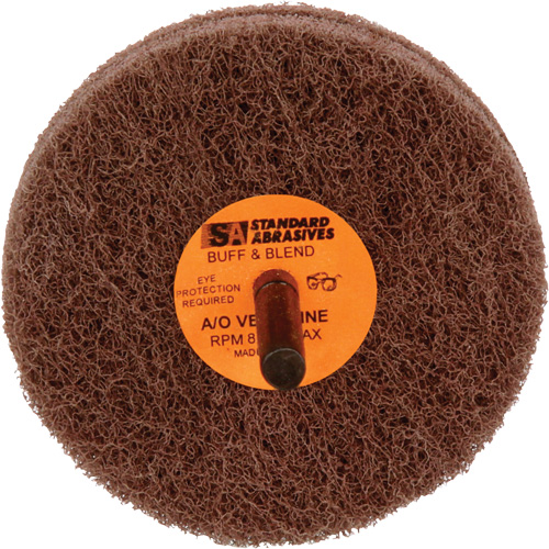Standard Abrasives 2-Ply Buff & Blend Wheel, 3" Dia. x 2" W, 1/4" Arbor, Aluminum Oxide Helyx Safety & Industrial Supplies